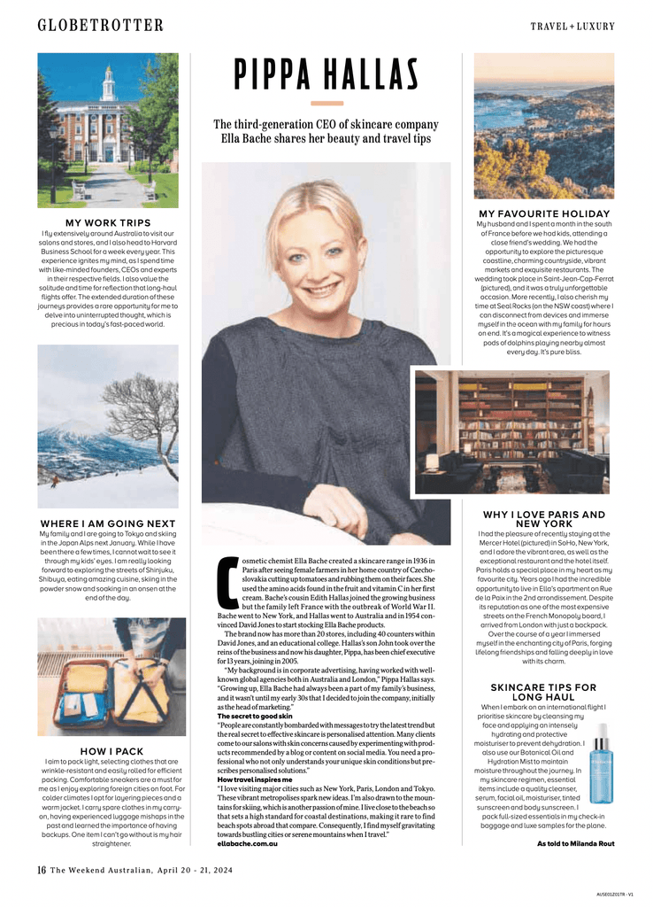 The Weekend Australian: Pippa Hallas' Beauty And Travel Tips
